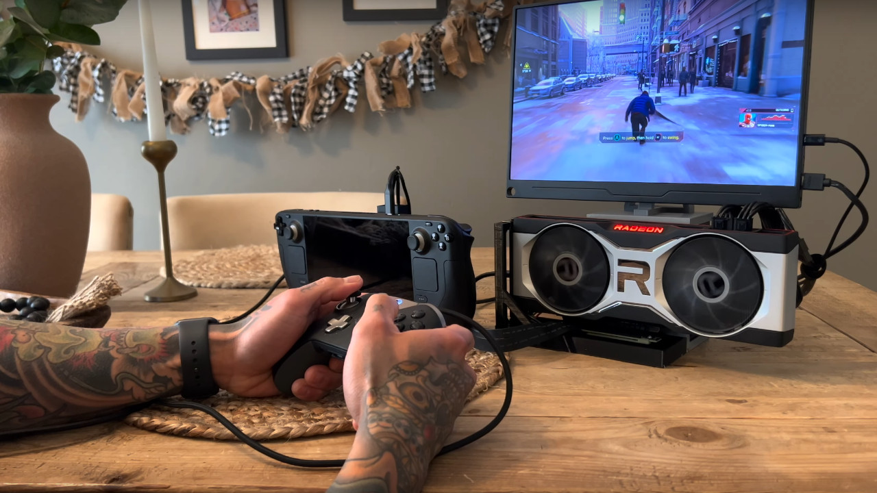 Ein YouTuber zeigt, wie man sein Steam Deck mit einer AMD-Grafikkarte aufrüsten kann – Das steckt hinter der genialen Idee