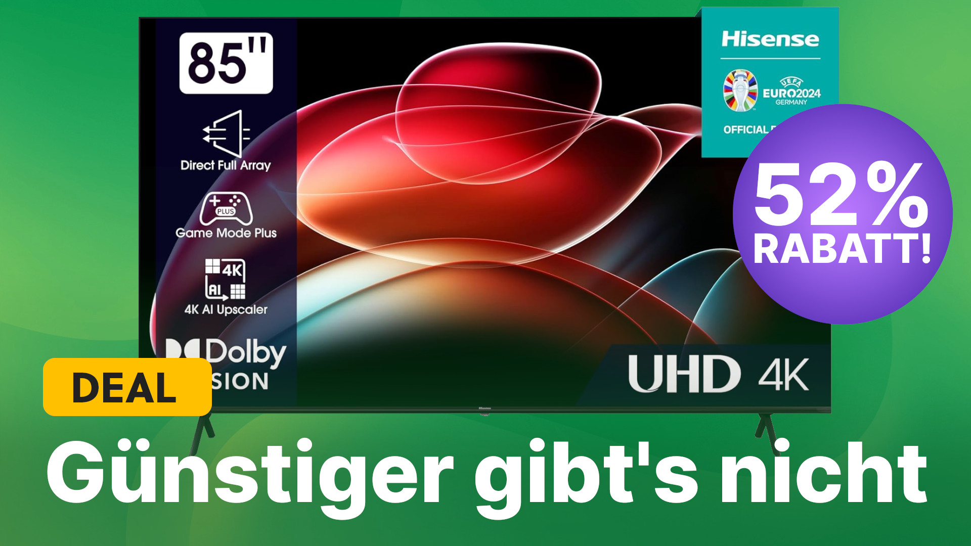 Der günstigste 4K-Fernseher mit 85 Zoll: Mit Dolby Vision und für unter 1000€ bei Amazon