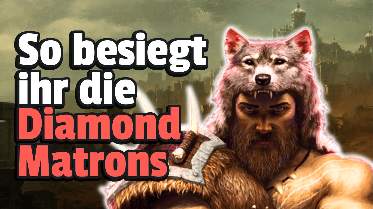 Last Epoch Diamond Matrons besiegen - So klappt es - Titelbild zeigt Spielcharakter neben Text: „So besiegt ihr die Diamond Matrons“