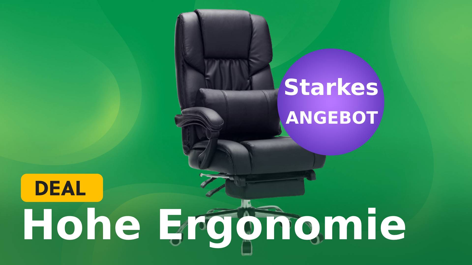 Flexibler Bürostuhl mit Fußablage und Lendenkissen im Amazon-Angebot