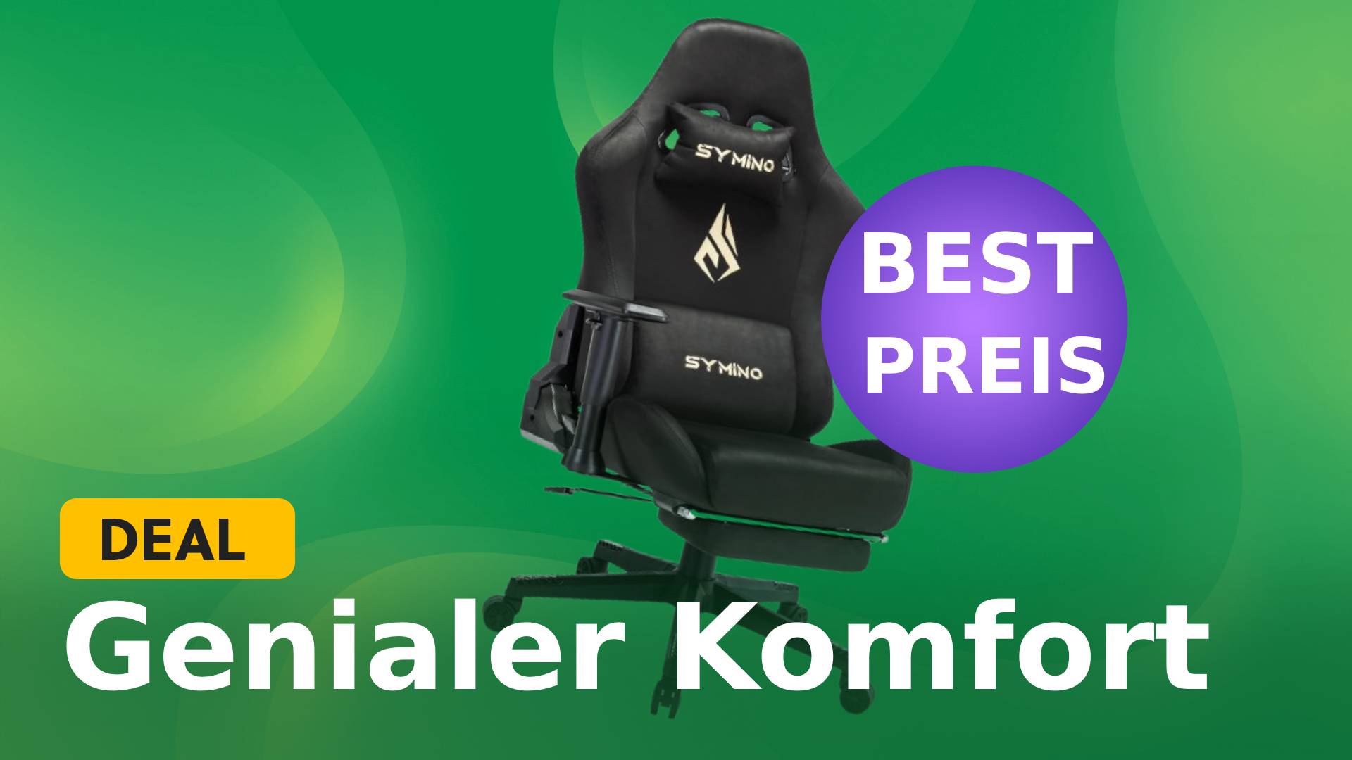 Starker Gaming-Stuhl mit einer Tragfähigkeit von 600kg & atmungsaktivem Stoff jetzt heftig bei Amazon reduziert