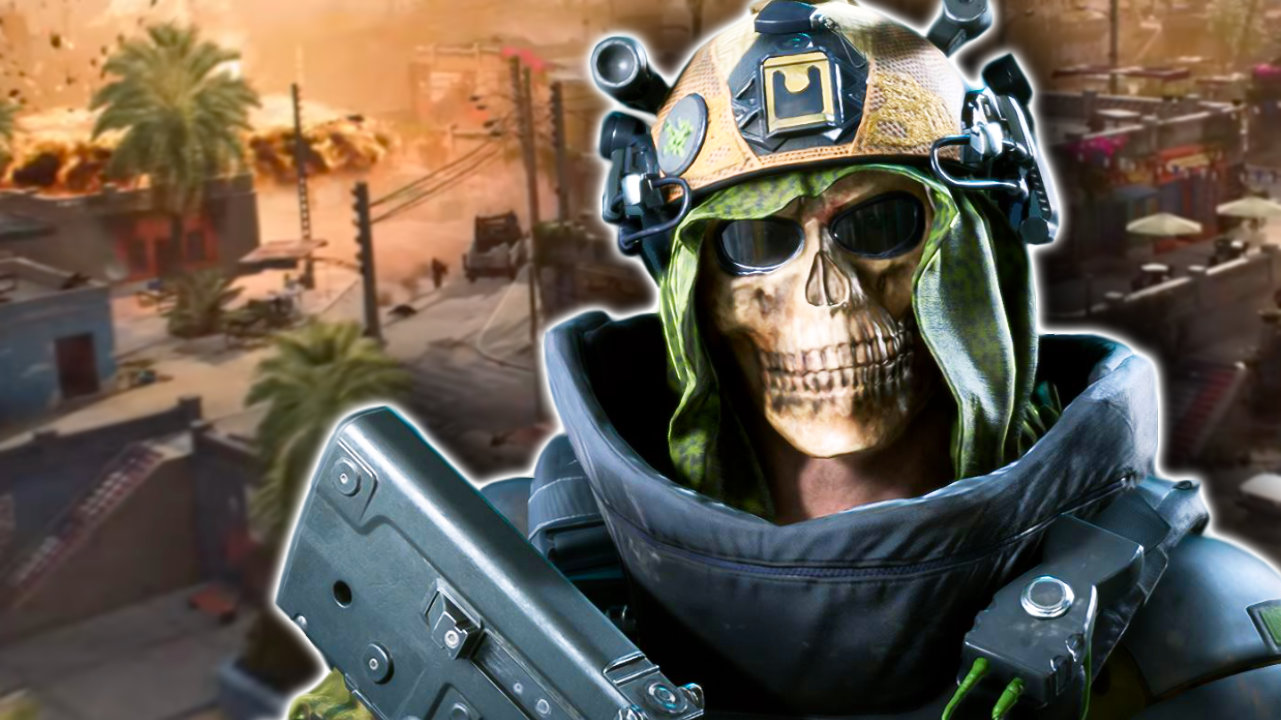 Battlefield 2042 Gestaltwandler-Skin Dozer, Hafen-Map im Hintergrund