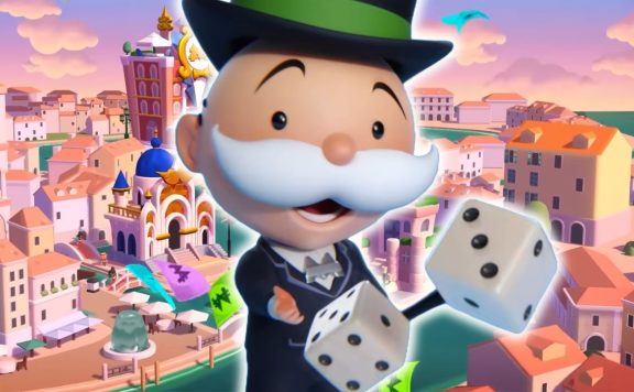 Monopoly GO! Kostenlose Würfel bekommen - So geht es - Titelbild zeigt Monopolymann mit Geldscheinen