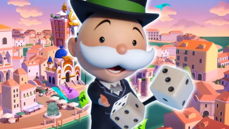Monopoly GO! Kostenlose Würfel bekommen - So geht es - Titelbild zeigt Monopolymann mit Geldscheinen