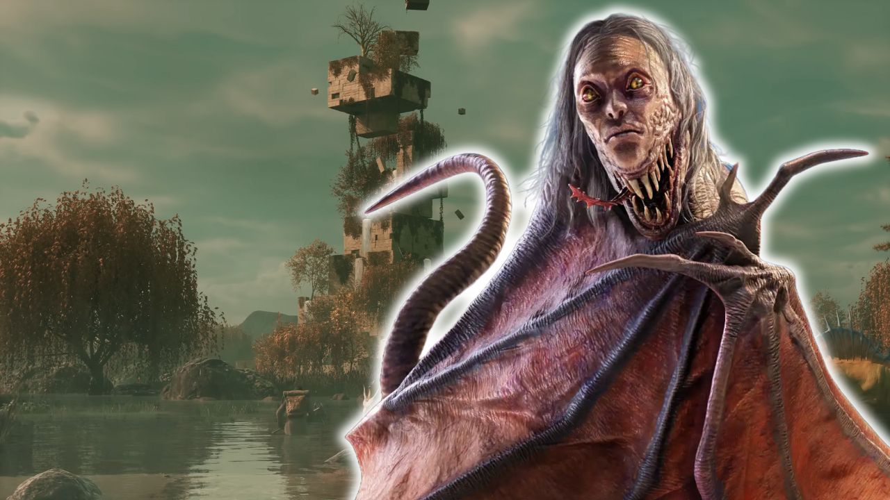 Nightingale: Erfolgreiches Survival-Spiel auf Steam stellt Roadmap vor - Wann kommen neue Features? - Titelbild zeigt Spielcharakter vor sumpfigen Hintergrund mit einem verlassenen Turm