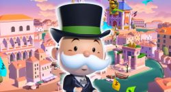 Monopoly GO! hat das Prinzip der nervigen Facebook-Spiele von damals perfektioniert und eure Eltern lieben es - Titelbild zeigt Monopolymann vor Venedig in Ingamegrafik