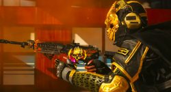 Warzone Mobile Launch Trailer Screenshot, Charakter-Skin schwarz-gold