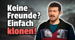 Das könnte das Spiel mit der besten Story 2024 werden, obwohl es ganz anders als Baldur’s Gate 3 ist - Titelbild zeigt Spielcharakter aus The Alters neben Text: "Keine Freunde? Einfach klonen!"