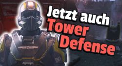 Eine neue Mission in Helldivers 2 sorgt für Freude bei den Spielern „macht höllisch Spaß“ - Titelbild zeigt Spielcharakter neben Text: „Jetzt auch Tower Defense“