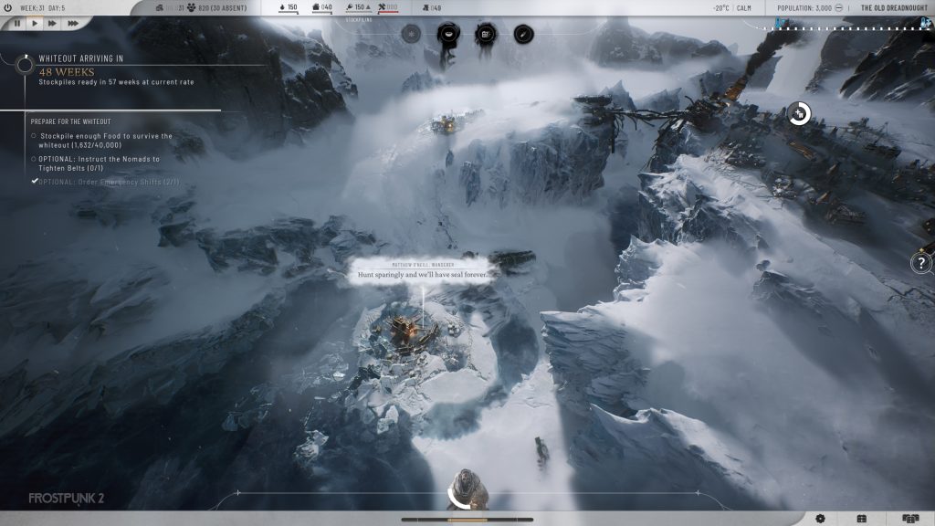 Frostpunk 2 Screenshot. Mitten in der Eiswüste soll eine neue Gesellschaft entstehen.
