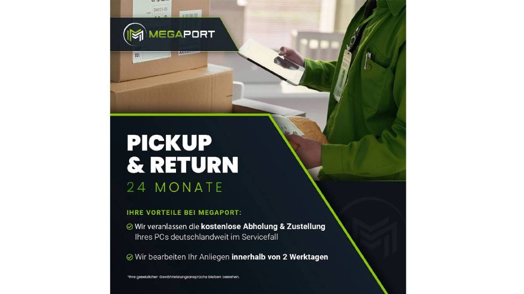 Die Abwicklung bei MEGAPORT ist äußerst zuverlässig. Entscheidet euch unbedacht für den Gaming-PC