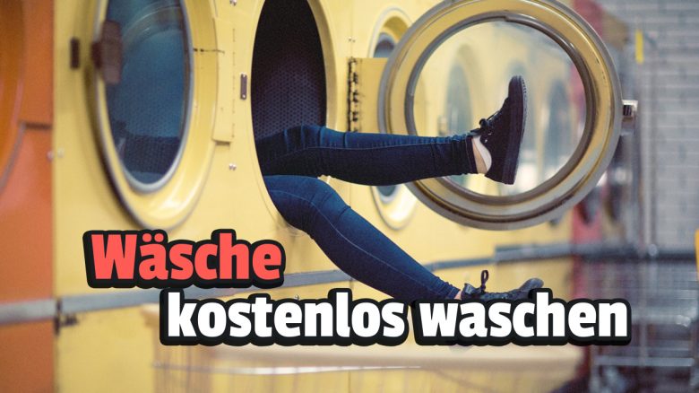 Zwei Studenten zeigen, wie man seine Wäsche trotz mehrfacher Warnung in Waschsalons kostenlos waschen kann
