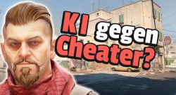 Counter-Strike 2 bannt endlich Cheater und das nicht zu knapp - bis zu 9 gebannte in einer Lobby - Titelbild zeigt Spielcharakter neben Text: „KI gegen Cheater?“
