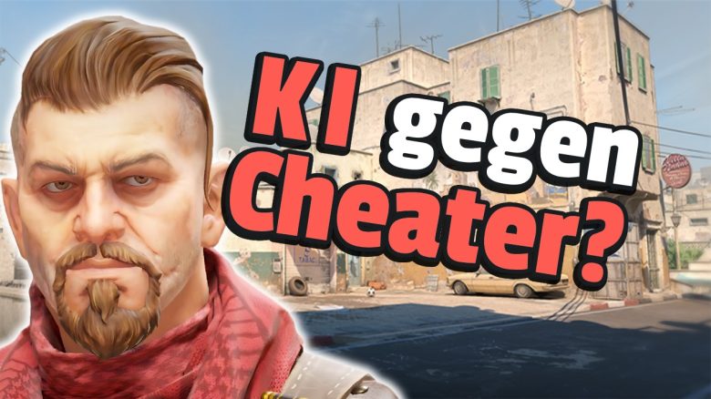 Counter-Strike 2 bannt endlich Cheater und das nicht zu knapp - bis zu 9 gebannte in einer Lobby - Titelbild zeigt Spielcharakter neben Text: „KI gegen Cheater?“