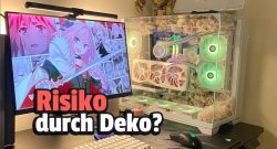 Tielbild Gaming-PC mit Blüten mit text