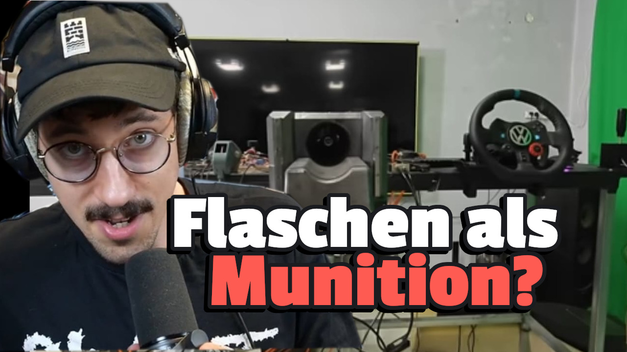 Titel Gaming-Setup Panzer mit Flaschen als Munition lässt HandOfBlood staunen