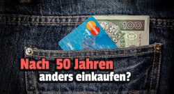 Titelbild Geld und Karte Shopping mit Text