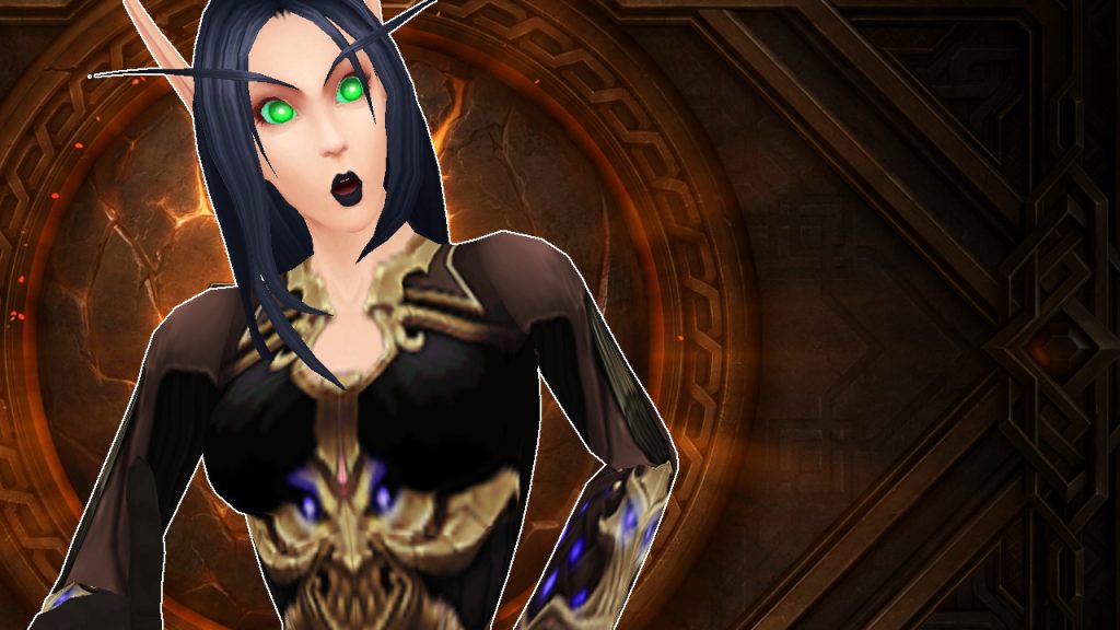 WoW TWW Login Screen Blood Elf Amazed title title 1280x720