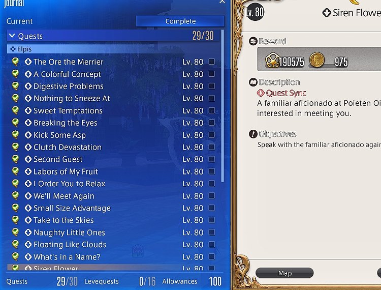 Questlog FFXIV