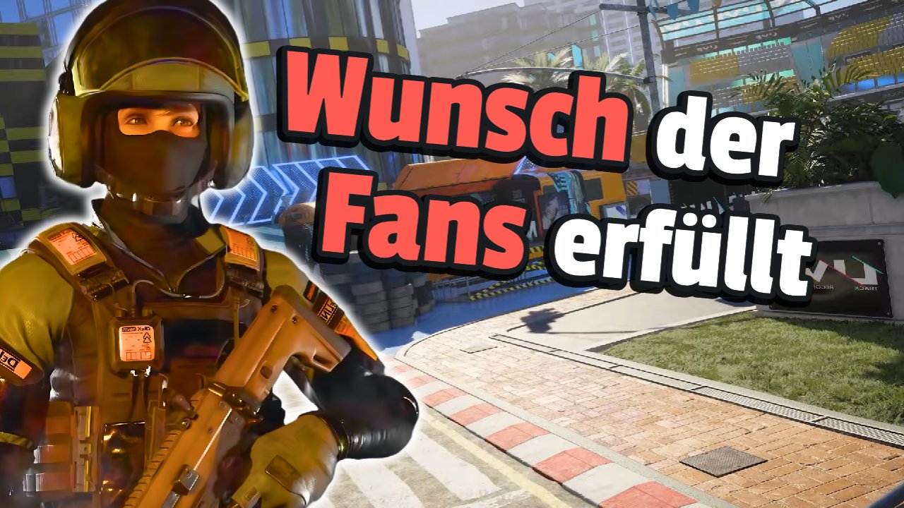 Die größte Konkurrenz für CoD erhält heute eine neue Fraktion und einen Modus, auf den Fans schon lange warten - Titelbild zeigt Spielcharakter der GSK neben Text: „Wunsch der Fans erfüllt“