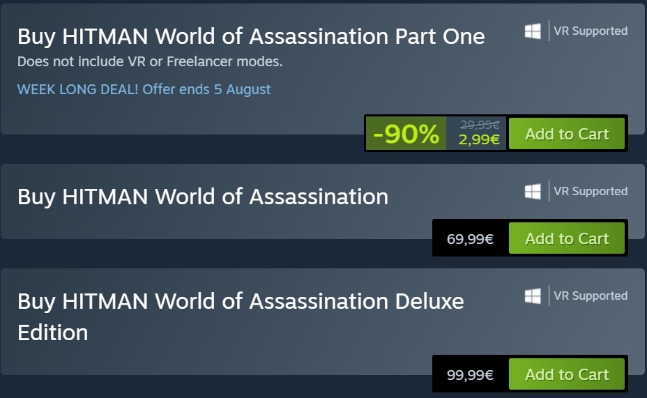 Hitman WoA Store Page