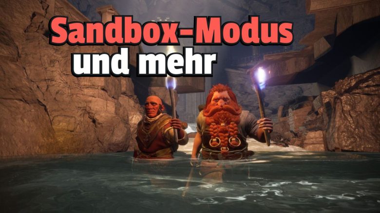 Screenshot aus The Lord of the Rings: Return to Moria, der zwei Zwerge frontal zeigt.