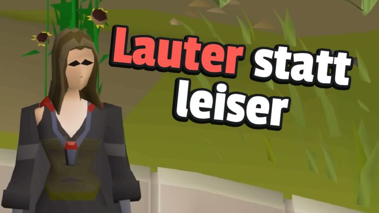 Ein MMO überlegt, die schrecklichsten Geräusche des Spiels leiser zu machen, doch die Spieler wollen sie noch lauter - Titelbild zeigt Spielcharakter neben Text: "Lauter statt leiser"