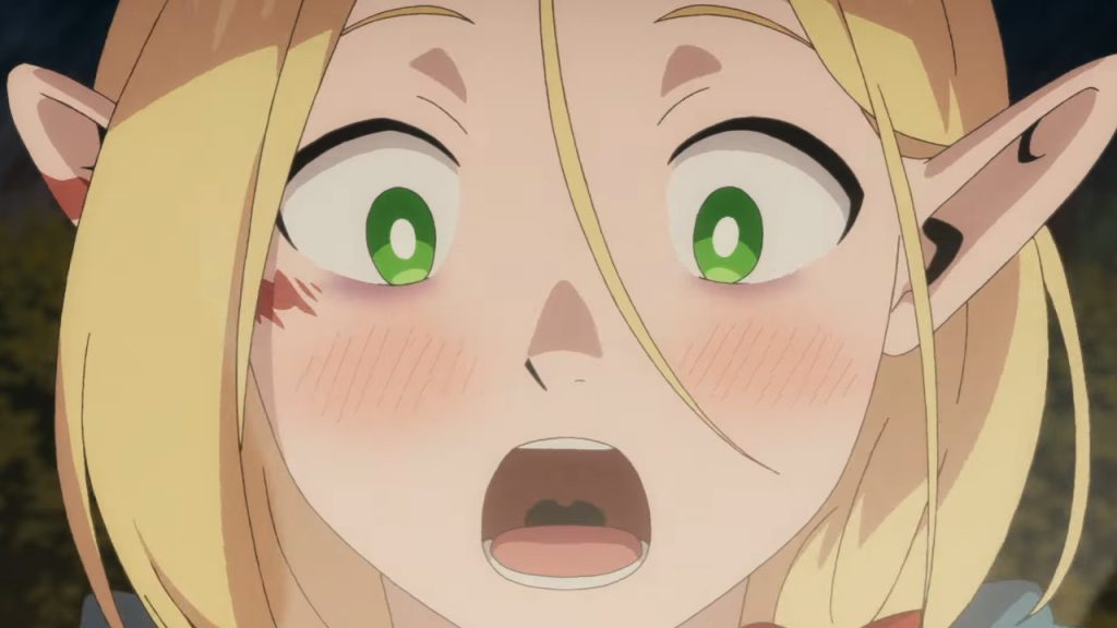 Delicious in Dungeon Elf Girl shock titel title 1280x720