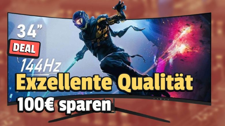 Ultrawide WQHD-Gaming-Monitor mit 34 Zoll und 144Hz plötzlich bei Amazon um 100€ reduziert!