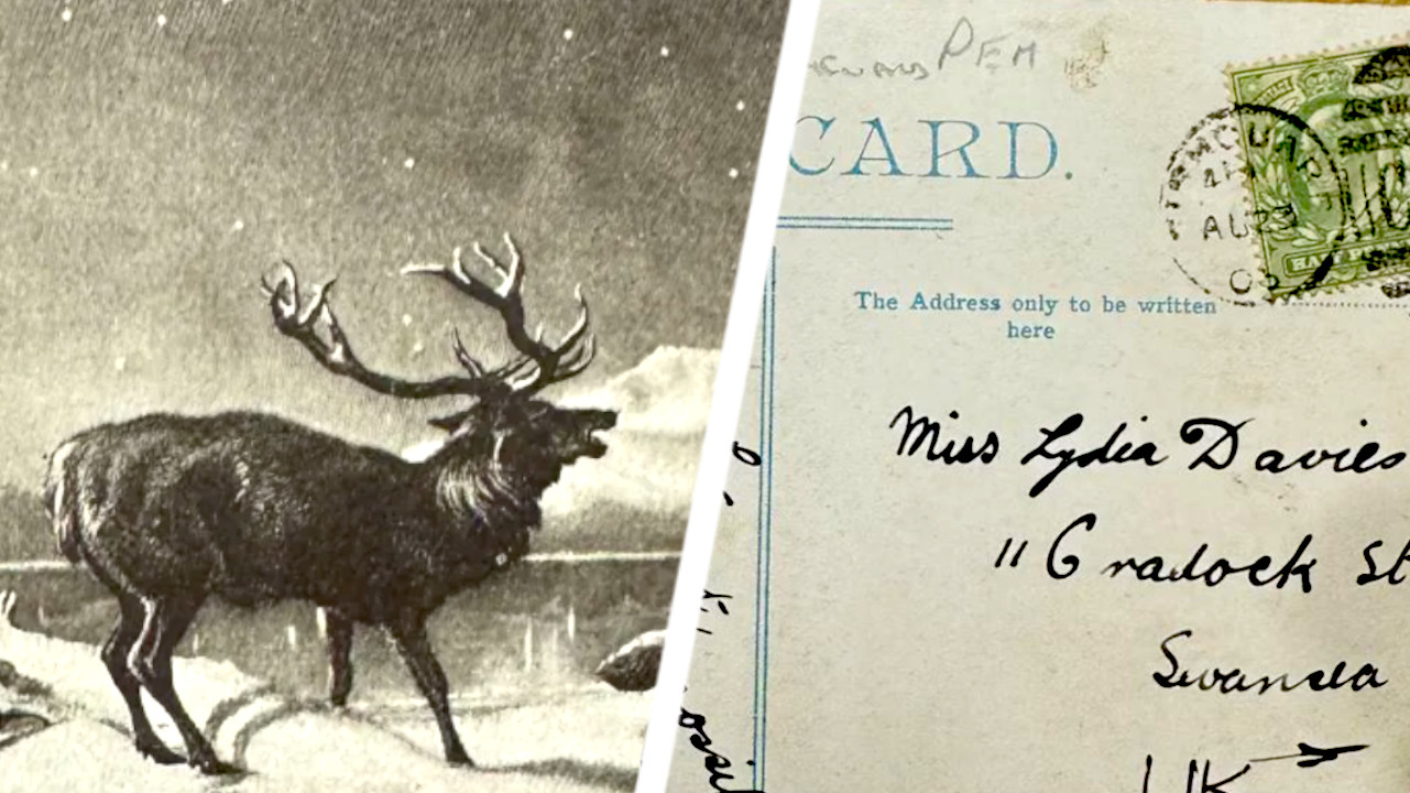 Postcard arrives after 120 years and represents exemplary fulfillment of duty by the post