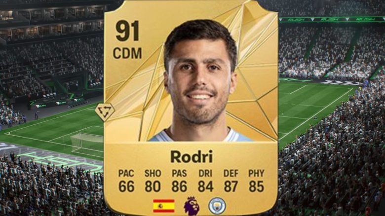 Titel EA FC 25 Rodri von Manchester City mit einem 91er Rating Karte in Ultimate Team