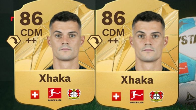 Titel FC 25 Granit Xhakas Goldkarte doppelt nebeneinander