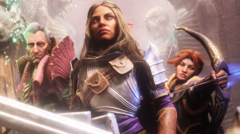 Dragon Age Veilguard Rook mit Harding und Emmrich Titel