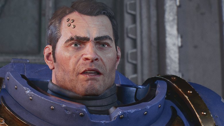 Warhammer 40000 Space Marine 2 Titus überraschter Blick