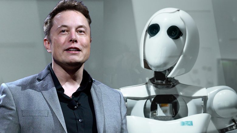 Elon Musk und ein Roboter