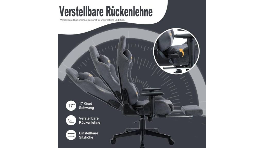 Ein verstellbarer Gaming-Stuhl mit atmungsaktivem Stoff 