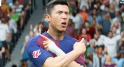 Titel EA FC 25 Lewandowski vom FC Barcelona mit seinem markanten Tor-Jubel