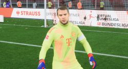 Titel EA FC 25 Manuel Neuer vom FC Bayern wartet vor seinem Tor