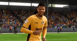 Titel EA FC 25 körperlicher Riese Hudlin guckt grimmig in die Kamera