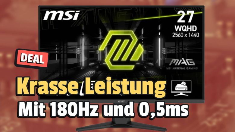 WQHD-Monitor für schnelle Actionrollenspiele gerade megastark reduziert – 180Hz Bildwiederholrate und 0,5ms Reaktionszeit