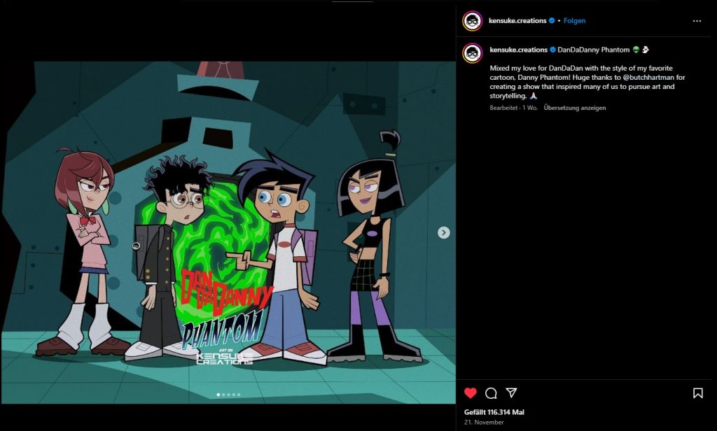 Das Crossover DanDaDanny Phantom scheint dem Künstler geglückt zu sein