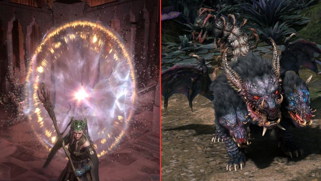 Path of Exile 2: Portal Effect of the Temporal Lord and the cool Chimera pet
