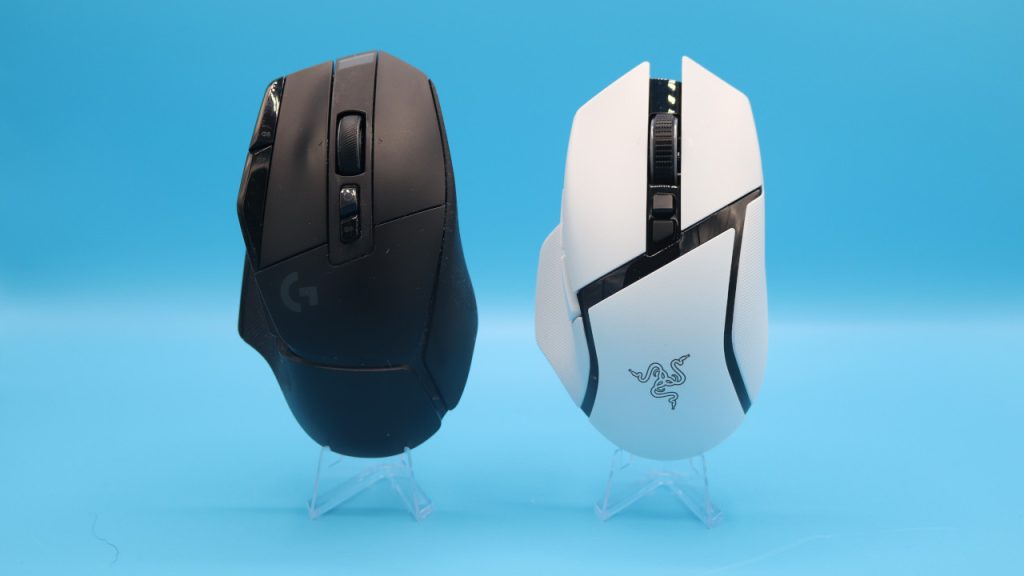 Razer Basilisk V3 Pro 35K vs Logitech G502X Lightspeed frontal view