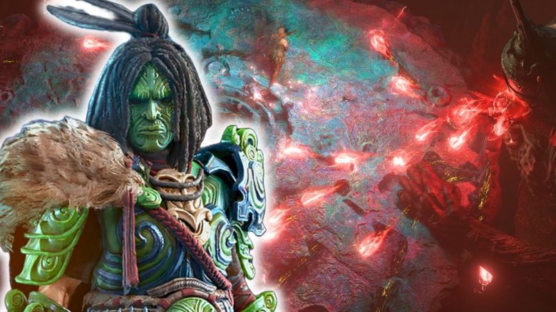 Spieler wollen in Path of Exile 2 Koop spielen, können nicht, weil ihre Augen brennen - Titelbild zeigt Spielcharakter neben vielen Angriffen