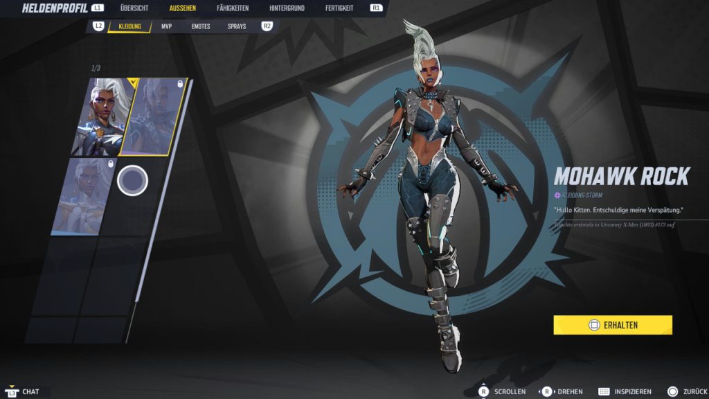 Mit dem Mohawk-Rock-Skin wird Storm zur Göttin des Rocks.