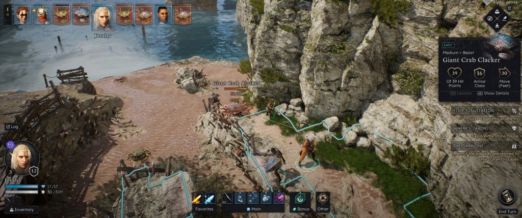 Solasta II Battle on the Beach with Crabs