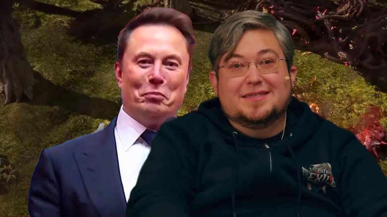 Chef von Path of Exile wird gefragt, ob er Elon Musk wegen Account-Sharing bannt - Titelbild zeigt Elon Musk und Jonathan Rogers