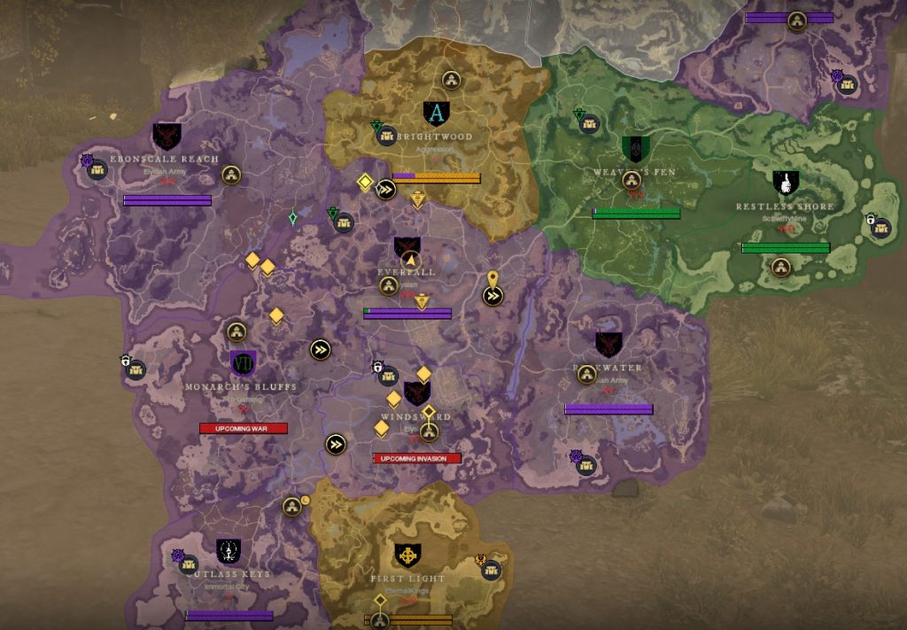 New World: Gebiete-Aufteilung