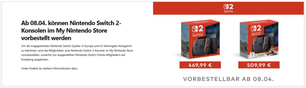 Nintendo Switch 2 official price 02.