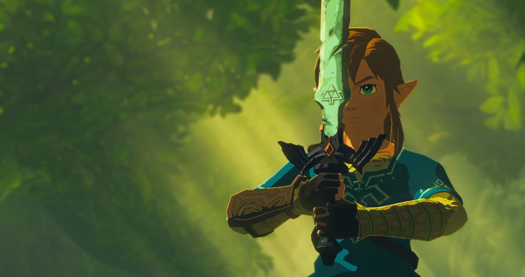 Breath of the Wild Link Holding Sword